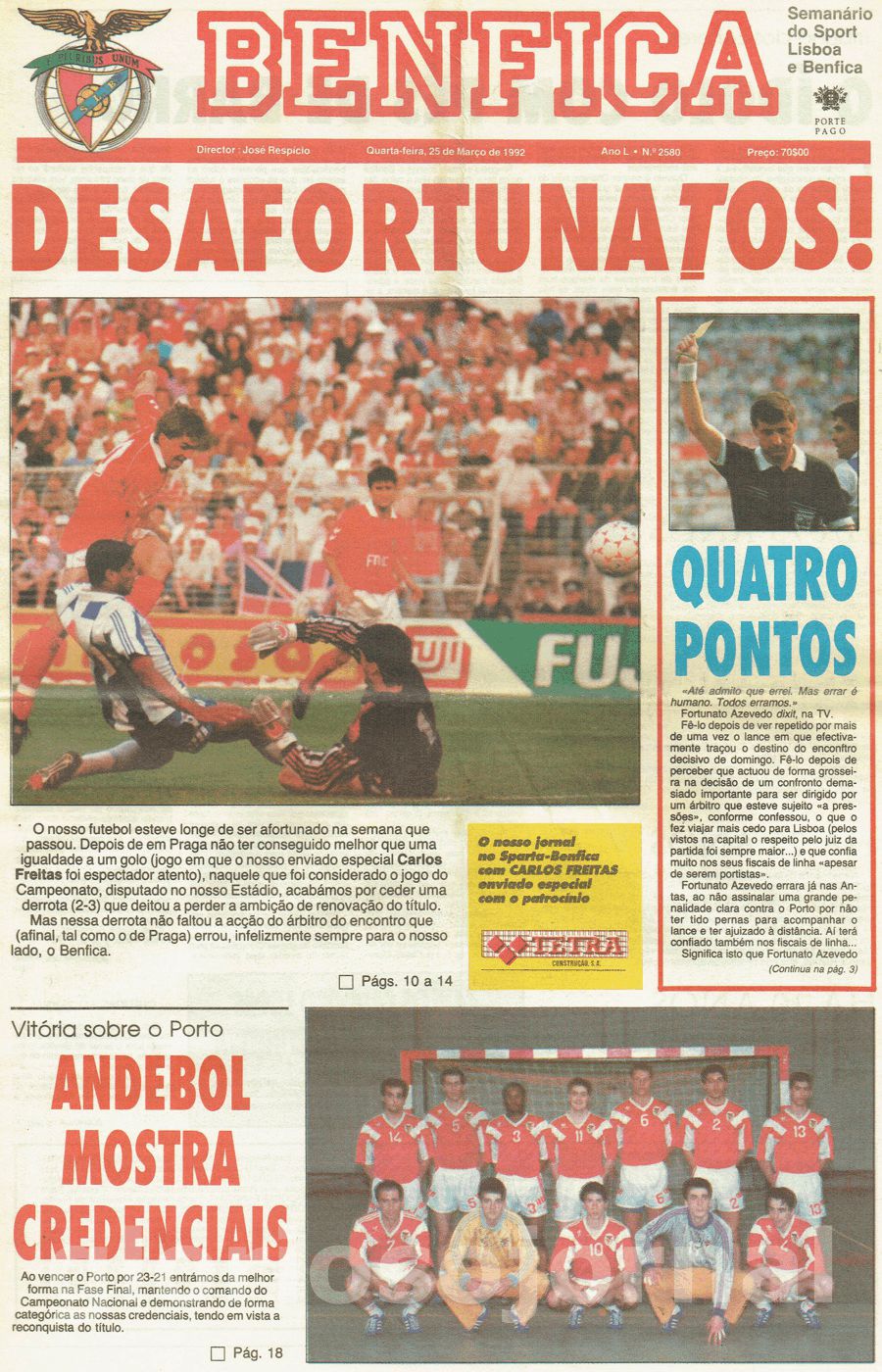 jornal o benfica 2580 1992-03-25